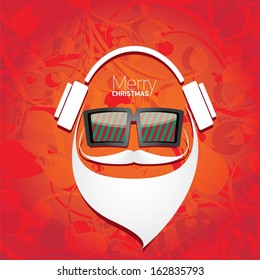 Christmas hipster poster for party or greeting card. Vector illustration