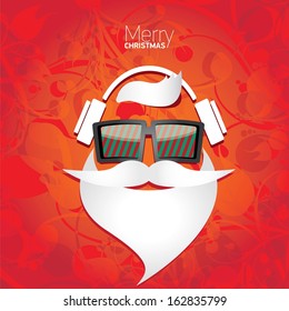 Christmas hipster poster for party or greeting card. Vector illustration