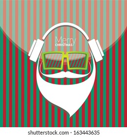 Christmas hipster poster for party or greeting card. Vector illustration