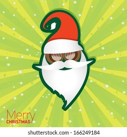 Christmas hipster poster for party or greeting card. Vector illustration