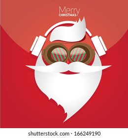 Christmas hipster poster for party or greeting card. Vector illustration