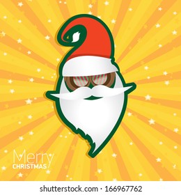 Christmas hipster poster for party or greeting card. Vector illustration