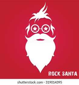 Christmas hipster poster for party or greeting card. Vector illustration. Santa Hipster Claus. vector merry christmas art design