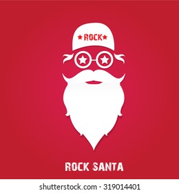 Christmas hipster poster for party or greeting card. Vector illustration. Santa Hipster Claus. vector merry christmas art design