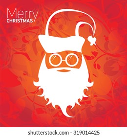 Christmas hipster poster for party or greeting card. Vector illustration. Santa Hipster Claus. vector merry christmas art design