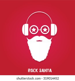 Christmas hipster poster for party or greeting card. Vector illustration. Santa Hipster Claus. vector merry christmas art design