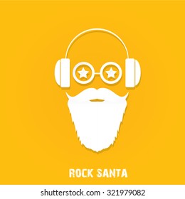 Christmas hipster poster for party or greeting card. Vector illustration. Santa Hipster Claus. vector merry christmas art design