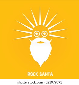 Christmas hipster poster for party or greeting card. Vector illustration. Santa Hipster Claus. vector merry christmas art design