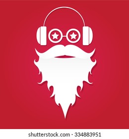 Christmas hipster poster for party or greeting card. Vector illustration. Santa Hipster Claus. vector merry christmas art design