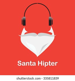 Christmas hipster poster for party or greeting card. Vector illustration