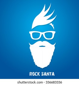 Christmas hipster poster for party or greeting card. Vector illustration. Santa Hipster Claus. vector merry christmas art design