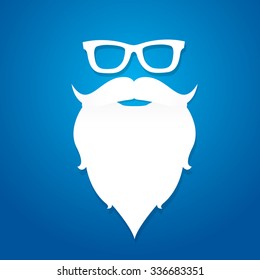 Christmas hipster poster for party or greeting card. Vector illustration. Santa Hipster Claus. vector merry christmas art design