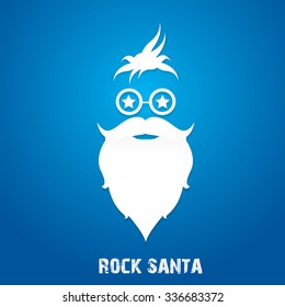 Christmas hipster poster for party or greeting card. Vector illustration. Santa Hipster Claus. vector merry christmas art design