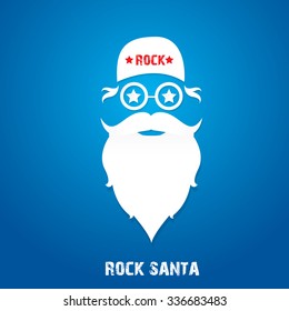 Christmas hipster poster for party or greeting card. Vector illustration. Santa Hipster Claus. vector merry christmas art design