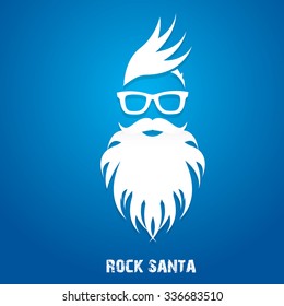 Christmas hipster poster for party or greeting card. Vector illustration. Santa Hipster Claus. vector merry christmas art design