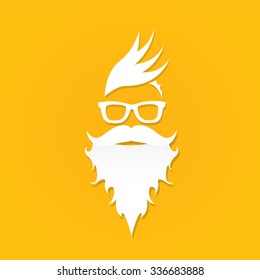 Christmas hipster poster for party or greeting card. Vector illustration. Santa Hipster Claus. vector merry christmas art design