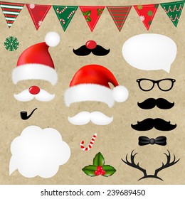 Hipster De Navidad Con Malla De Gradiente, Ilustración Vectorial