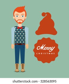 christmas hipster style design, vector illustration eps10 graphic 
