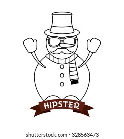 christmas hipster style design, vector illustration eps10 graphic 