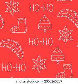 Navidad Ho ho patrón sin fisuras y papel de envoltura. Fondo de vacaciones de vectores