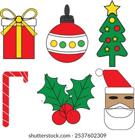 christmas holday set vector design