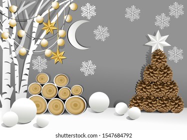 Christmas holiday background with Christmas decorations