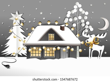 Christmas holiday background with Christmas decorations