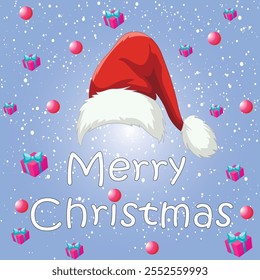 Christmas holiday background Red ornaments and colorful Christmas gift