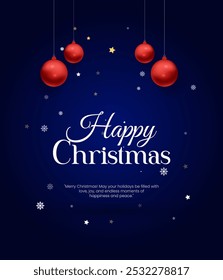 Christmas holiday background. Christmas tree frame with ornaments, stars. Gold and red glitter Christmas corner decoration symbols and text, balls, snowflakes