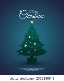 Christmas holiday background. Christmas tree frame with ornaments, stars. Gold and red glitter Christmas corner decoration.Merry Christmas symbols and text, balls, snowflakes