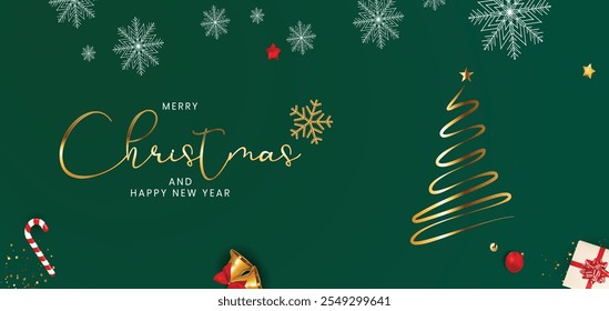 Navidades de fondo de vacaciones. Marco del árbol de Navidad. Adornos rojos y luces de Navidades de colores. Decoración con brillo. Feliz caligrafía de Navidades. Para cabeceras de vacaciones de invierno, Anuncios, carteles de fiesta.