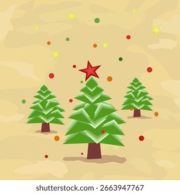 christmas holiday background. christmas tree frame with patterns