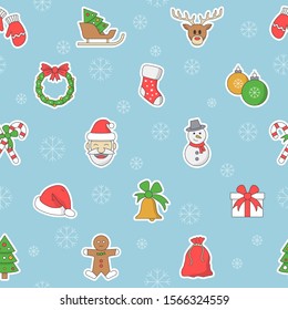 Christmas holiday background - Vector color seamless pattern of winter decoration for graphic design