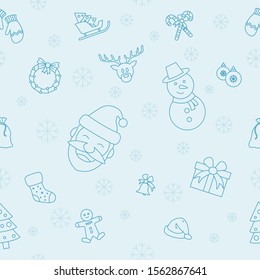 Christmas holiday background - Vector seamless pattern of winter decoration for graphic design