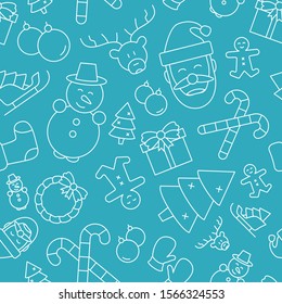 Christmas holiday background - Vector seamless pattern of winter decoration for graphic design