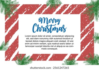 Christmas holiday banner. Christmas tree frame. For holiday headers, cards, party posters.