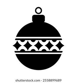 Christmas Holiday Bauble ornament silhouette vector Illustration.