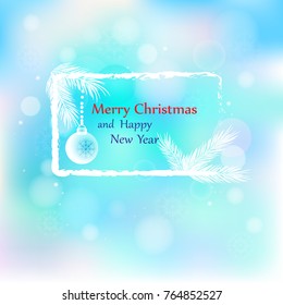 Christmas holiday blue background, text and frame