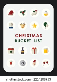 Christmas holiday bucket list colored icon