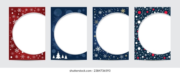 Christmas Holiday card frame template et illustration vector design