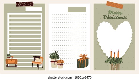Christmas holiday celebration design collection set sticker, journal, notes,