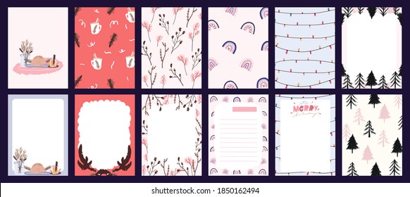 Christmas holiday celebration design collection set sticker, journal, notes,