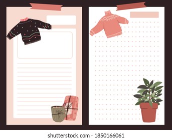 Christmas holiday celebration design collection set sticker, journal, notes,