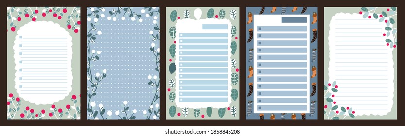 Christmas holiday celebration journal, notepad, cute letter scandinavian style