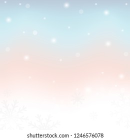 Christmas holiday celebration theme colorful pastel gredient abstract background with snow flake winter season.