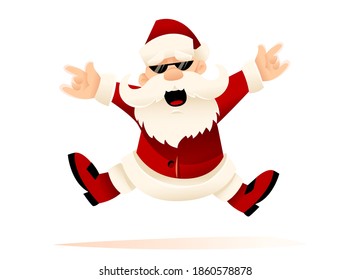 Christmas holiday, Claus, Merry Christmas, Santa, Santa Claus, art, artist, audience, bearded, cartoon, cartoon character, celebration, character, christmas, cloud, comic, concept, costume, dancing, d