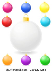 feriado de natal bolas coloridas vetor ilustração ícones de objeto