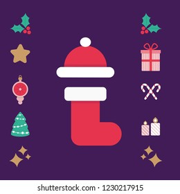Christmas holiday decoration icons set