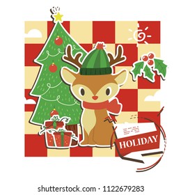 Christmas Holiday Deer Sticker
