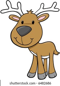 Christmas Holiday Deer Vector Illustration